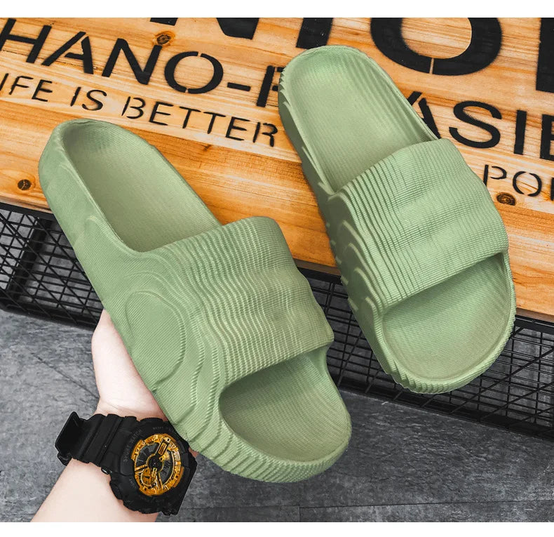 Indoor Outdoor Slippers For Men Women Summer Platform Shoes Soft EVA Anti-slip Couples Bathroom Beach Slides Leisure Sandals