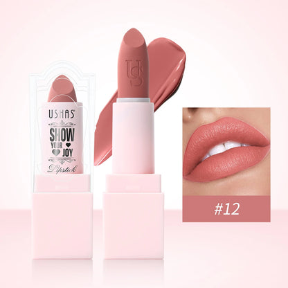 USHAS Purple Matte Lipstick Long Lasting Waterproof 6 Color Lipsticks Sexy Nude Velvet Halloween Brown Moisturizing Lip Makeup