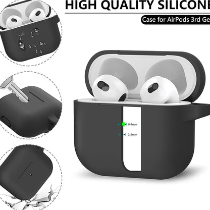 3rd Gen Earphone Case For AirPods 3 Earphone Protective Case With Hook Hole Silicone Cover Earbuds Ear Pads With Cleaner Kit