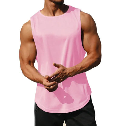 Summer Marathon Quick Dry Sports Tank Top Men's Sleeveless Tank Top Running Training Basketball Loose Fit Tank Top
