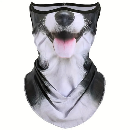 3D Animal Cat Design Summer Full Face Neck Protector Sun Shield Breathable Quick Dry Polyester Helmet Liner for Outdoor Cycling