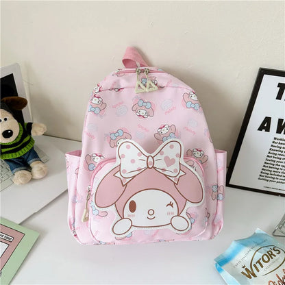 Anime Cartoon Kuromi Melody Cinnamoroll Backpack Boys Girls Cartoon Hello Kitty Kawaii Canvas Fashion Children's Schoolbag