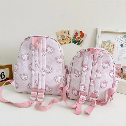 Anime Cartoon Kuromi Melody Cinnamoroll Backpack Boys Girls Cartoon Hello Kitty Kawaii Canvas Fashion Children's Schoolbag