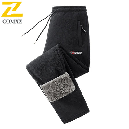 Winter Fleece Ski Pants Men's High Quality Extreme Cold Wool Thick Warm Trousers Women New 2025 Outdoor Camping Work Sweatpants