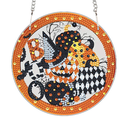 Special Shape Halloween Pumpkin Carriage 5D DIY Diamond Painting Dots Pendant Rhinestone Diamond Art Pendants for Wall Window
