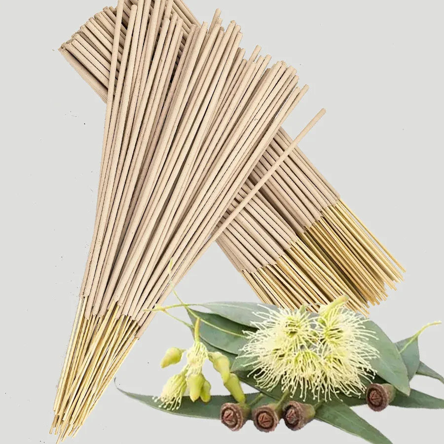 High-Quality Natural Bamboo Eucalyptus Incense Sticks - Long-Lasting Fresh Mint Fragrance, Home Yoga Meditation, Holiday Decoration (Christmas, Halloween, Thanksgiving) - Air Purification and Relaxation Aroma