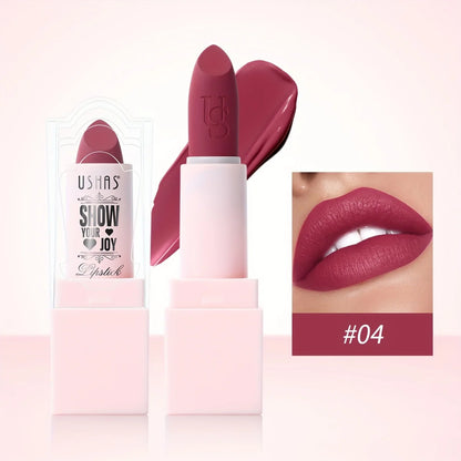 USHAS Purple Matte Lipstick Long Lasting Waterproof 6 Color Lipsticks Sexy Nude Velvet Halloween Brown Moisturizing Lip Makeup