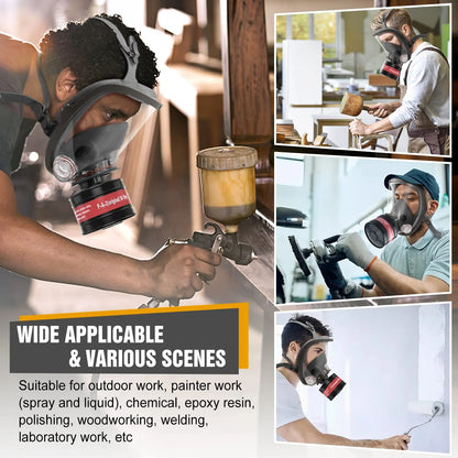 Full Face Gas Masks Survival Chemical Respirator with 40mm Filter, Full Face Respirator Gas Mask with 40mm Activated Carbon Filt