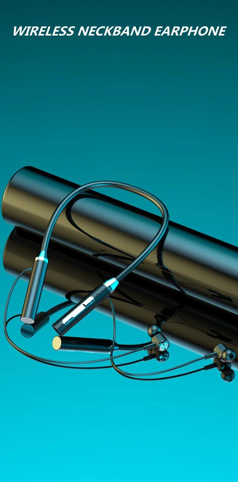 K58 Wireless Earphones Bluetooth 5.3 Neckband Headphones Gaming LED Display HIFI Headset Sports TWS Earbuds With Mic TF Card