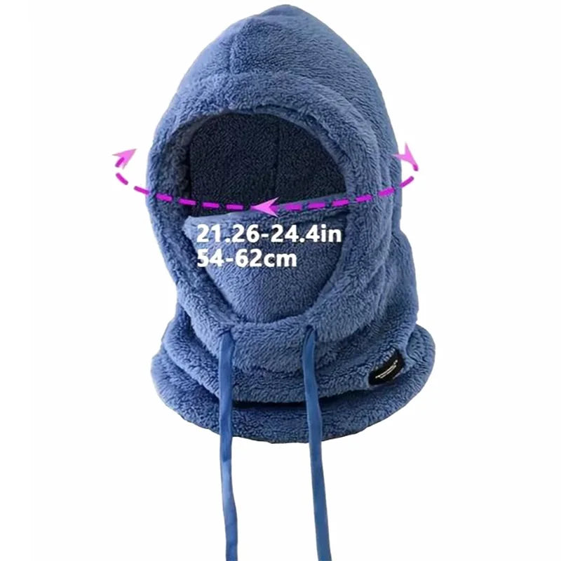 Women 3 in 1 Winter Thickened Beanie Warm Hat Scarf Facewear Set for Outdoor Riding Snowboarding Ski Windproof Cold Proof Caps