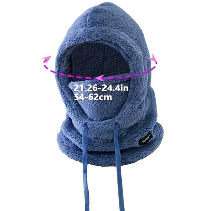 Women 3 in 1 Winter Thickened Beanie Warm Hat Scarf Facewear Set for Outdoor Riding Snowboarding Ski Windproof Cold Proof Caps