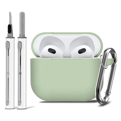 3rd Gen Earphone Case For AirPods 3 Earphone Protective Case With Hook Hole Silicone Cover Earbuds Ear Pads With Cleaner Kit