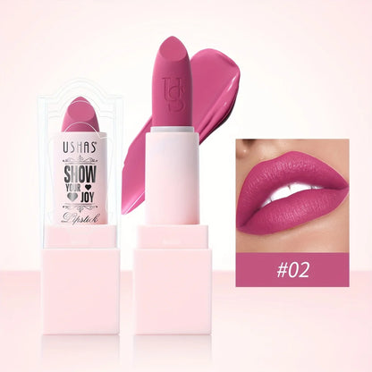 USHAS Purple Matte Lipstick Long Lasting Waterproof 6 Color Lipsticks Sexy Nude Velvet Halloween Brown Moisturizing Lip Makeup