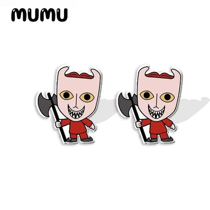 2024 New Nightmare Before Christmas Stud Earring Halloween Epoxy Jewelry Resin Acrylic Earrings Handmade Gifts Girl