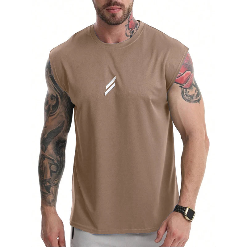 Camiseta deportiva sin mangas para hombre, chaleco de secado rápido, transpirable, holgado, para entrenamiento, Verano