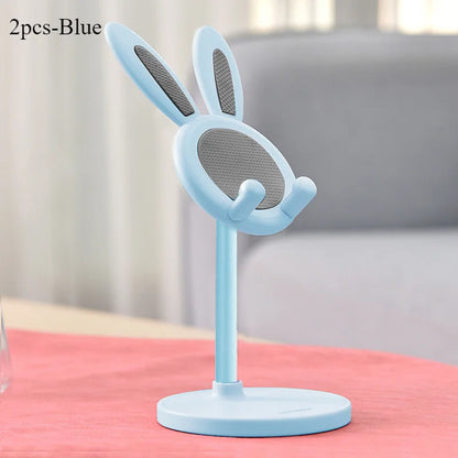 O suporte de telefone móvel de coelho fofo pode levantar e ajustar os acessórios do telefone de mesa suporte de telefone aperto do telefone
