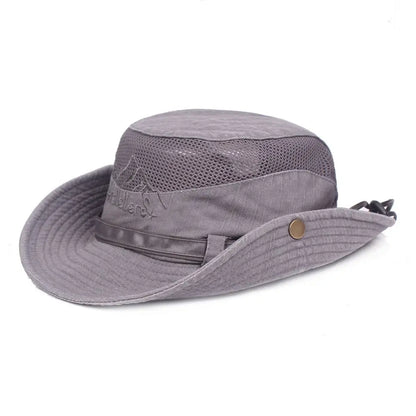 Foldable Cotton Sun Protection Hat Adjustable Breathable Wide Brim Fishing Cap Bucket Hat Jungle Hat Outdoor Camping Accessories
