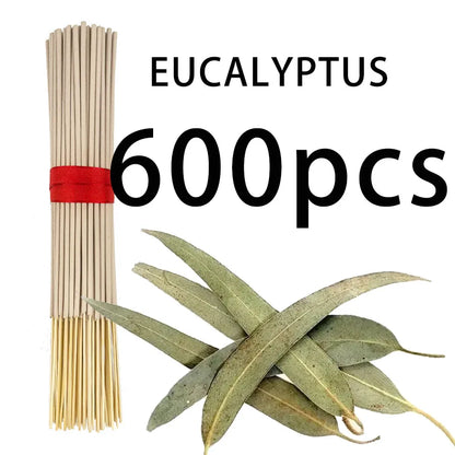 High-Quality Natural Bamboo Eucalyptus Incense Sticks - Long-Lasting Fresh Mint Fragrance, Home Yoga Meditation, Holiday Decoration (Christmas, Halloween, Thanksgiving) - Air Purification and Relaxation Aroma