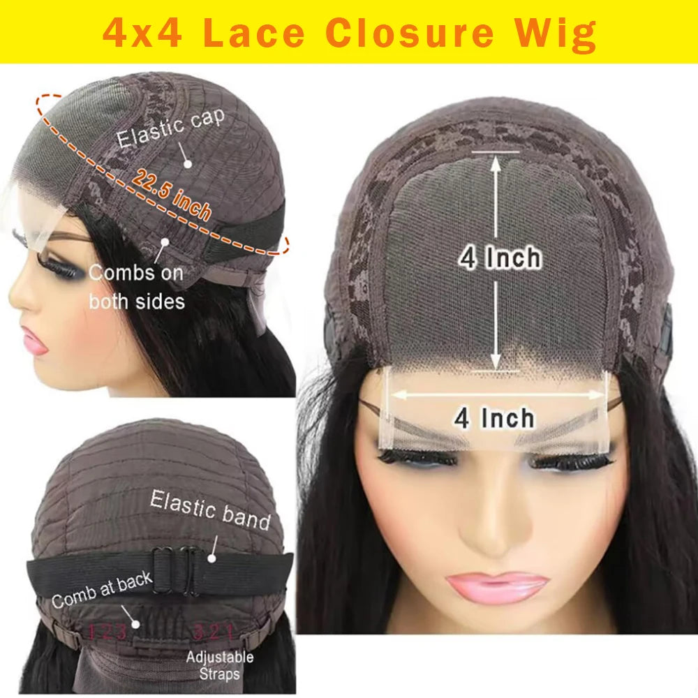 Short Bob Glueless Wigs Deep Wave Glueless Human Hair Ready To Wear 180% Pre Cut Lace 4x4 13x4 Culry Lace Front Human Hair Black