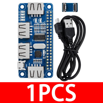 4 Ports USB HUB HAT For Raspberry Pi 3 / 2 / Zero W Extension Board USB To UART For Serial Debugging Compatible With USB2.0/1.0