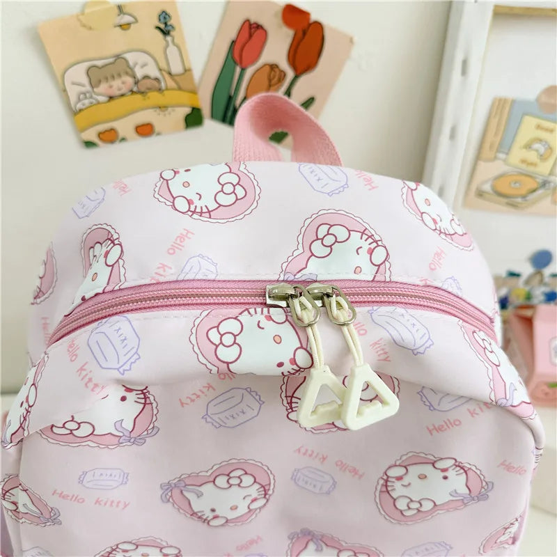 Anime Cartoon Kuromi Melody Cinnamoroll Backpack Boys Girls Cartoon Hello Kitty Kawaii Canvas Fashion Children's Schoolbag