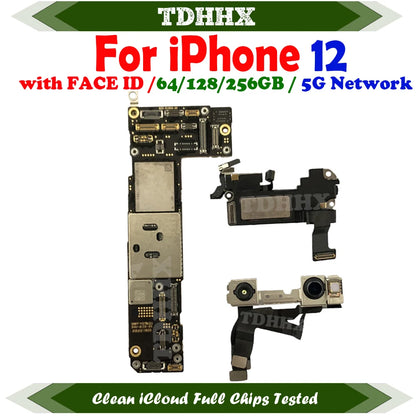 CleaniCloud Full Working Well Mainboard for iPhone 12Pro / 12 Pro MAX Motherboard with Face ID OK Main Logic Board 12Mini
