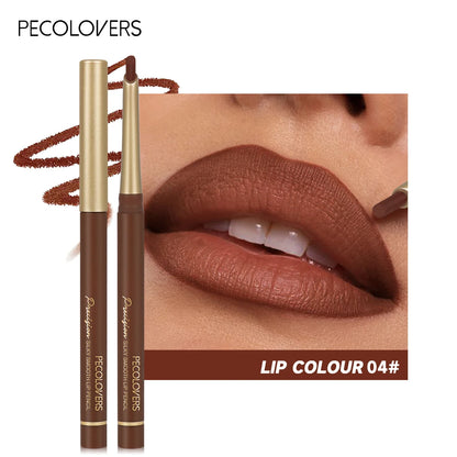 Matte 6-colors Lip Liner Pencil Bevel Design Nib Lip Contour Lipstick Nude Brown Lipstick Pencil Natural Lasting Lipliner Makeup