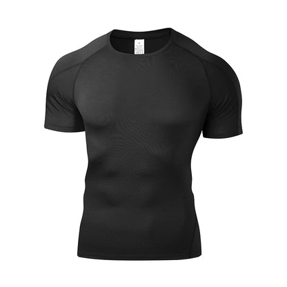 Summer Men Running T Shirt Sportswear Male Elastic T-shirt Gym Fitness Tops Tee Athletic Tights Sport Compression T Shirt Men