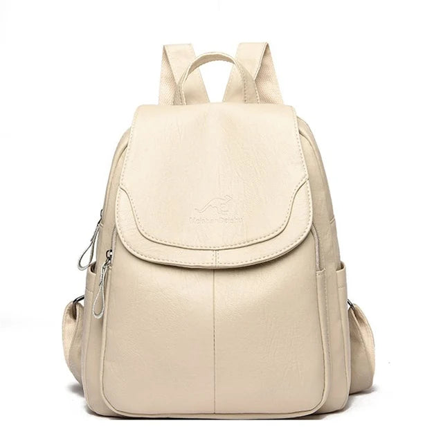 Ladies Bookbag Rucksack Women Large Capacity Backpack Purses High Quality PU Leather Female Vintage School Bags Travel Bagpack