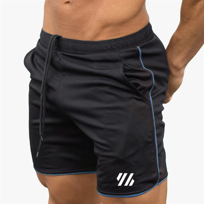 New Fitness Muscle Breathable Brother Sports Shorts Running Quick Dry Pants Summer Slim Training Quarter Pants (1)