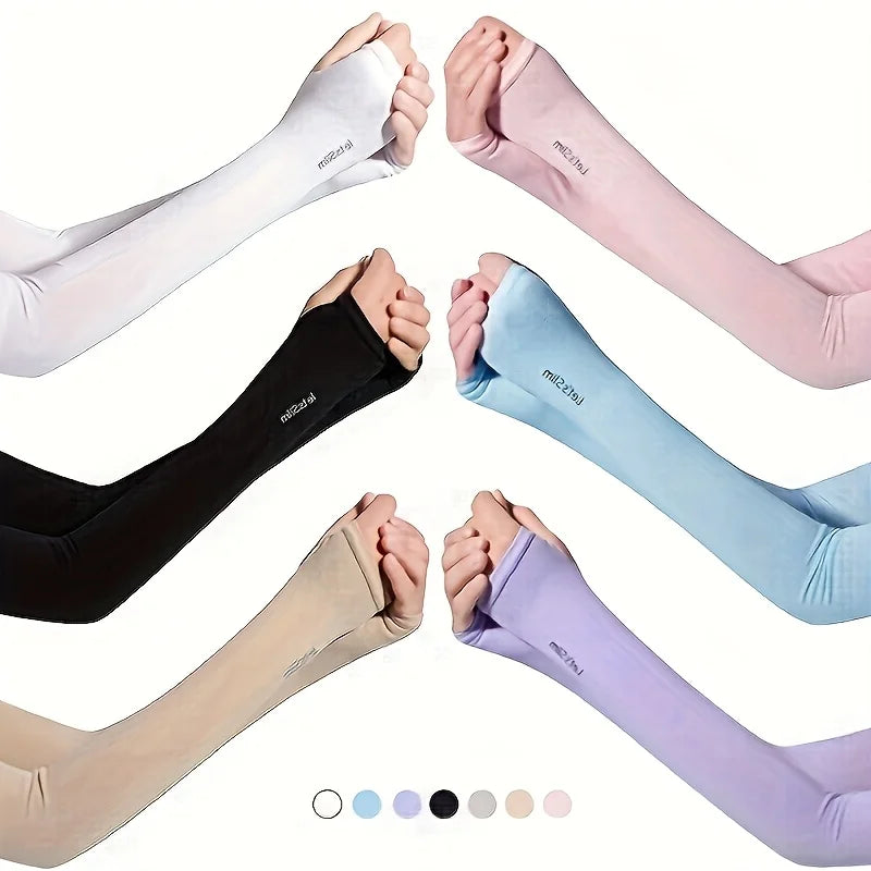 7 pairs of sun and shade arm covers, arm guards, fashionable sleeves, UV resistant arm covers, suitable for cycling and driving,