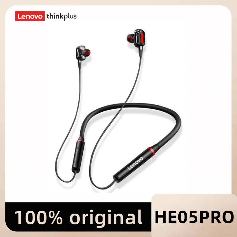 Original Lenovo HE05 Pro TWS Wireless Earphone Bluetooth 5.0 Sports Noise Canceling Neckband Headphones Waterproof Microphone
