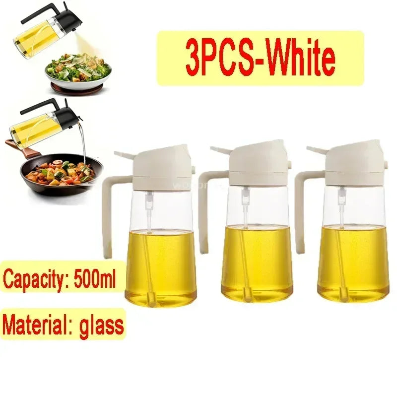 Dual Purpose Glass Oil Bottle Kitchen Spray Oil Sprayer Bottle Kitchen Oils Spray Can Leakproof Oil Spray Bottle Household