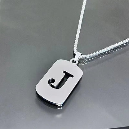 Stainless steel Men Women Pendant Necklace Hollow 26 Mother Without Plating Design  Style Hip Hop Chain for Daily Wear and Gift