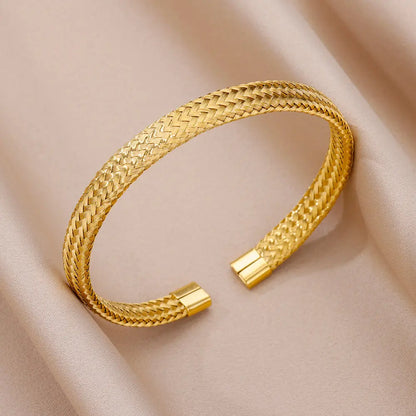 Stainless Steel Bangles Bracelets for women Trendy Aesthetic Opening Bangles Jewelry Wedding Gift pulseras mujer bijoux