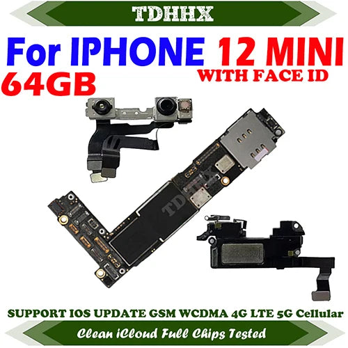 CleaniCloud Full Working Well Mainboard for iPhone 12Pro / 12 Pro MAX Motherboard with Face ID OK Main Logic Board 12Mini