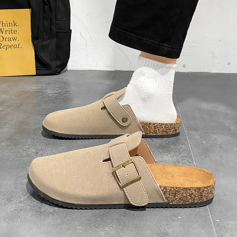 Fashion Men Mules Shoe with Arch Support Birkens Mens Shoes Men's Suede Sandals Retro Cork Clogs Unisex Classic Beach Тапочки