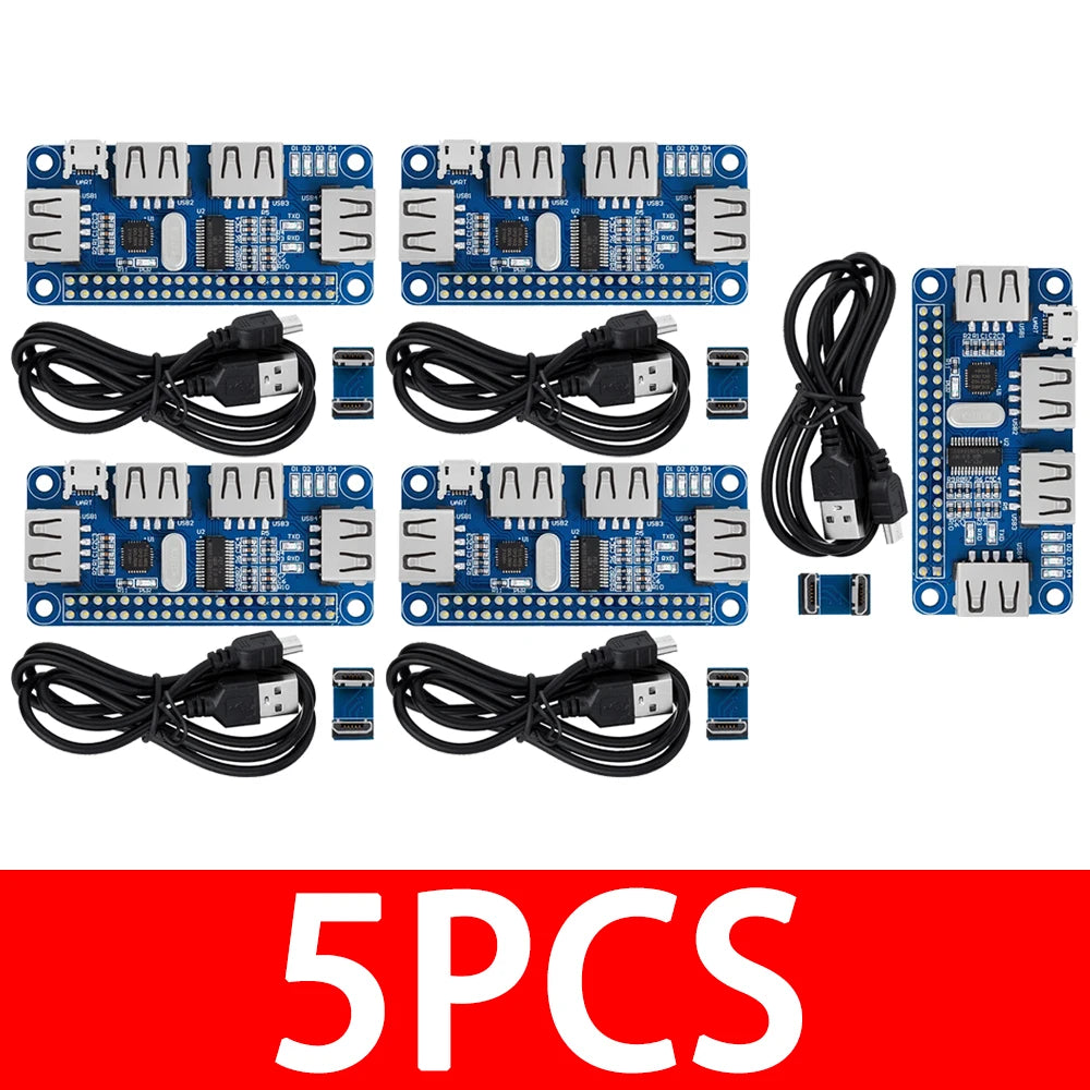4 Ports USB HUB HAT For Raspberry Pi 3 / 2 / Zero W Extension Board USB To UART For Serial Debugging Compatible With USB2.0/1.0
