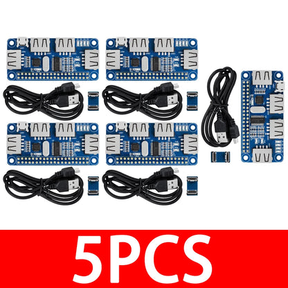 4 Ports USB HUB HAT For Raspberry Pi 3 / 2 / Zero W Extension Board USB To UART For Serial Debugging Compatible With USB2.0/1.0