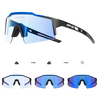 Kapvoe Photochromic Cycling Sunglasses for Men Women Bike Glasses Riding Driving UV400 Mountain Bicycle Goggles Eyewear Sports