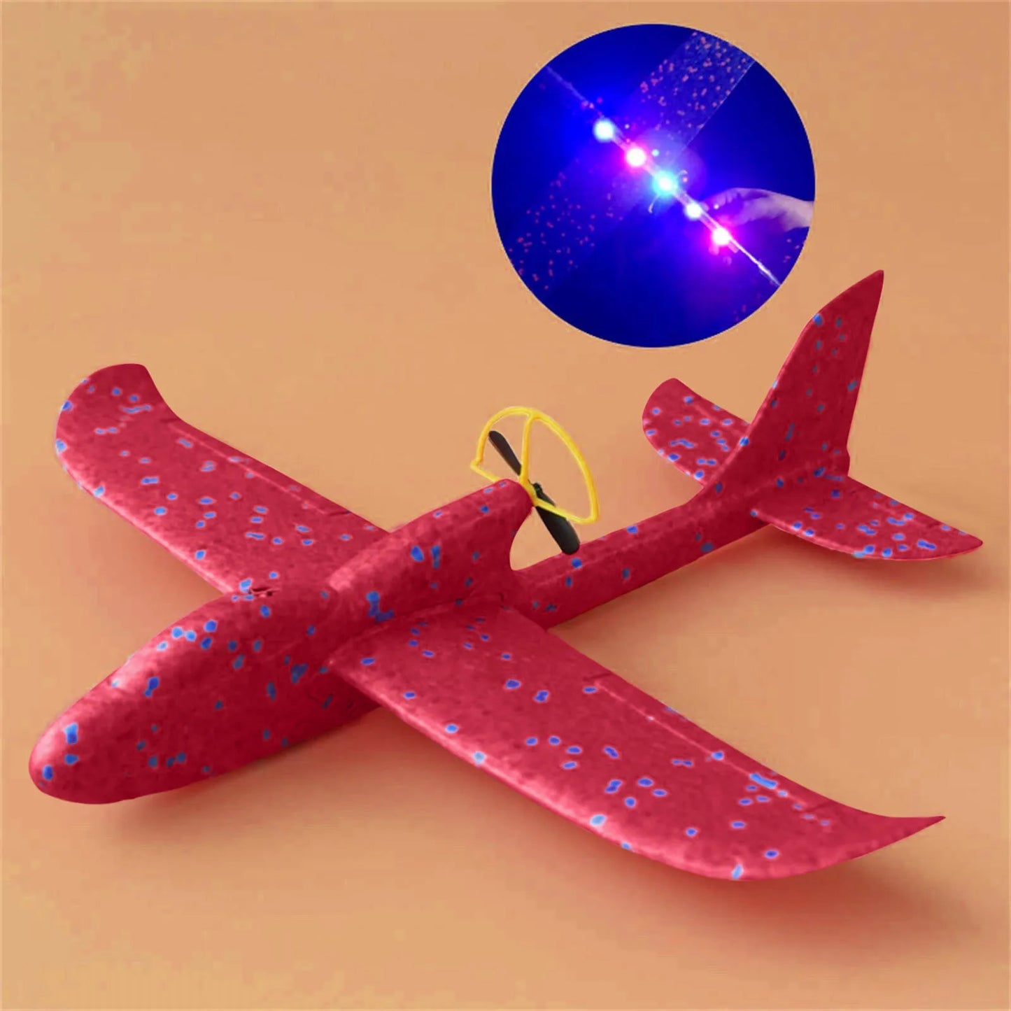 Electric Foam Plane Glider Hand Throw Airplane with LED Light Automatic Flight Planes Outdoor Kids Toys for Children Boys Gifts