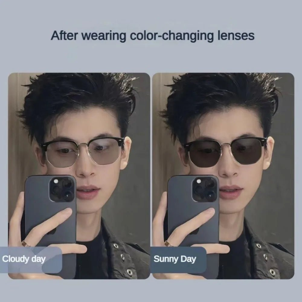 Photochromic Anti Radiation Glasses Eyeglass Eyeglasses for Woman Men Vintage Eyebrow Frame Glasses Fashion Eyewear