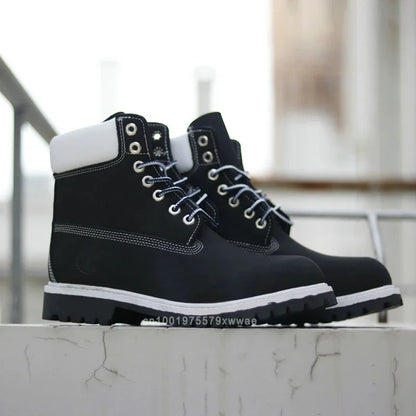 Top Nubuk Boots Men Fashion Outdoor Shoes Genuine Leather Boots 2025 Male and Women Casual Waterproof Boots 6 Inch Boots