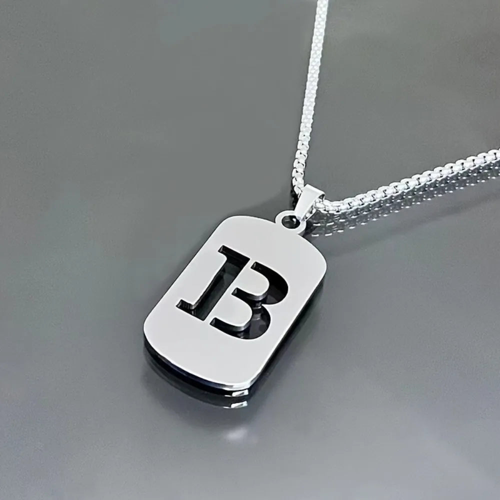 Stainless steel Men Women Pendant Necklace Hollow 26 Mother Without Plating Design  Style Hip Hop Chain for Daily Wear and Gift