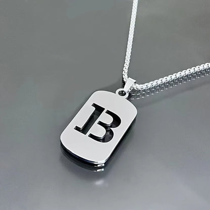 Stainless steel Men Women Pendant Necklace Hollow 26 Mother Without Plating Design  Style Hip Hop Chain for Daily Wear and Gift