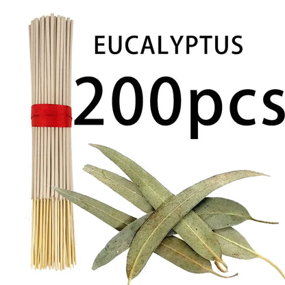 High-Quality Natural Bamboo Eucalyptus Incense Sticks - Long-Lasting Fresh Mint Fragrance, Home Yoga Meditation, Holiday Decoration (Christmas, Halloween, Thanksgiving) - Air Purification and Relaxation Aroma
