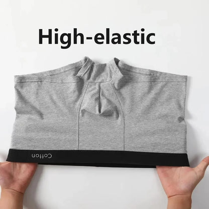 Men's Boxers Cotton Comfort Briefs Underwear Black Gray L XL XXL XXXL Breathable Fashion Fitness Sports