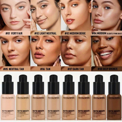 Full Coverage Concealer Foundation - Long-Lasting, Waterproof Natural Matte Finish for Flawless Skin Easy To Create Daily Makeup