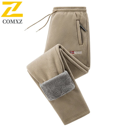Winter Fleece Ski Pants Men's High Quality Extreme Cold Wool Thick Warm Trousers Women New 2025 Outdoor Camping Work Sweatpants