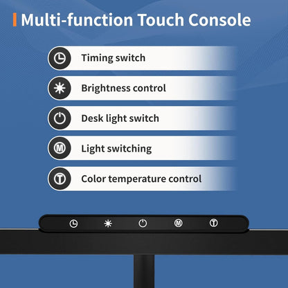 Desk Lamp, 3 Colors Stepless Dimming LED Desk Lamps for Home Office Adjustable Memory Desk Light with Clamp Touch/Remote Control